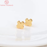 20PCS 6x6MM 24K Plated Brass Cross Beads for Bracelet DIY Jewelry Accessory
