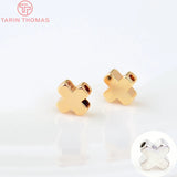 20PCS 6x6MM 24K Plated Brass Cross Beads for Bracelet DIY Jewelry Accessory