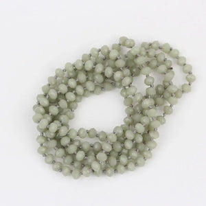Tiny Glass Long Necklace, Knotted Beads Chains Bracelet - PD-06
