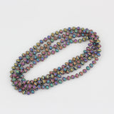 Tiny Glass Long Necklace, Knotted Beads Chains Bracelet - PD-06