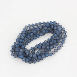 Tiny Glass Long Necklace, Knotted Beads Chains Bracelet - PD-06