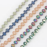 Tiny Glass Long Necklace, Knotted Beads Chains Bracelet - PD-06