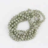 Tiny Glass Long Necklace, Knotted Beads Chains Bracelet - PD-06