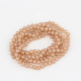 Tiny Glass Long Necklace, Knotted Beads Chains Bracelet - PD-06