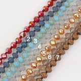 Champagne Rondelle Glass Beads Necklace - Long Knotted Jewelry
