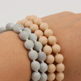 Frosted Glass Beads Chains Necklace Long Knotted Unisex Jewelry Gift