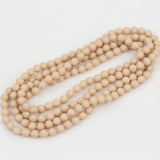 Frosted Glass Beads Chains Necklace Long Knotted Unisex Jewelry Gift