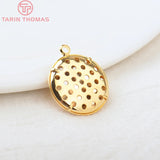 10 Sets 20MM 24K Brass Round Brooch Base Pendants Charms DIY Jewelry Findings