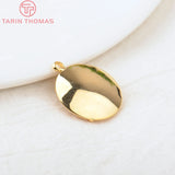 10 Sets 20MM 24K Brass Round Brooch Base Pendants Charms DIY Jewelry Findings