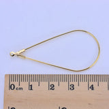 20PCS 44x23MM 24K Plated Brass Drop Shape Earring Hook