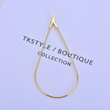 20PCS 44x23MM 24K Plated Brass Drop Shape Earring Hook