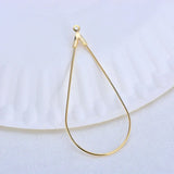 20PCS 44x23MM 24K Plated Brass Drop Shape Earring Hook
