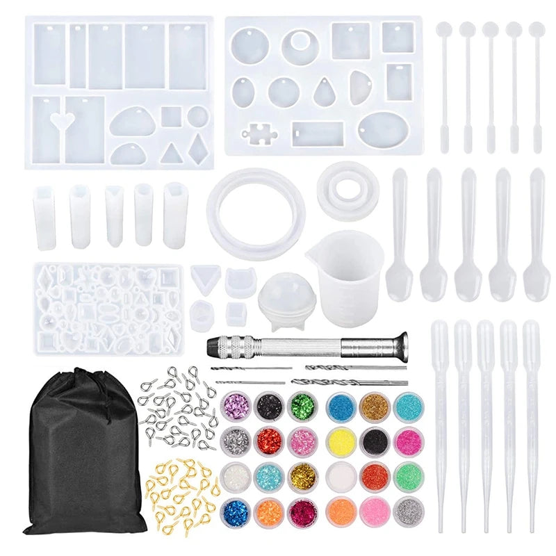 159Pcs Jewelry Resin Casting Molds Silicone Kit for DIY Craft Making