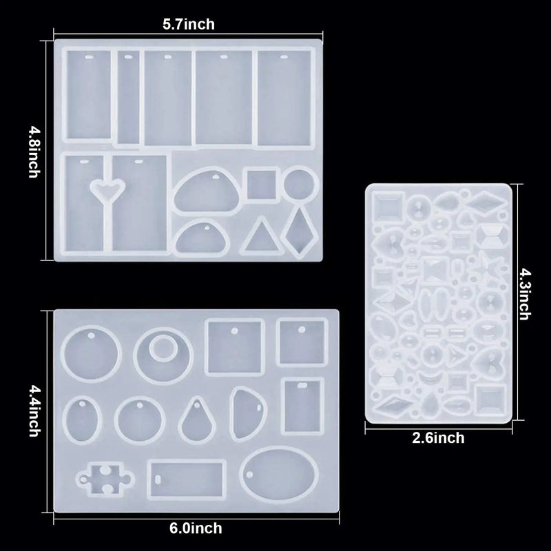 DIY Jewelry Resin Casting Molds Full Kit Silicone Molds