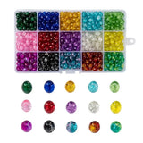 Colorful Crackle Glass Round Beads 4/6/8mm DIY Jewelry Making