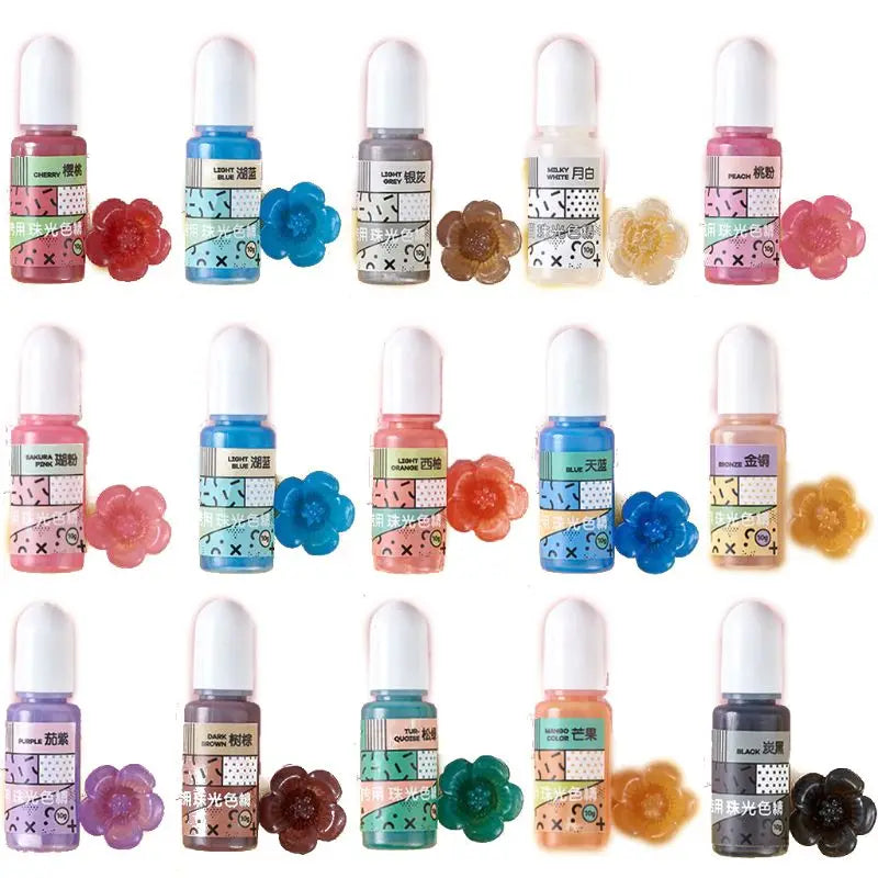 Pearlescent Resin Pigment Liquid Pearl-luster Resin Colorant for Jewelry DIY