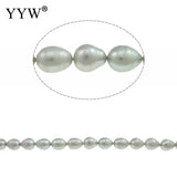15in Cultured Rice Freshwater Pearl Beads Grey AA 10-11mm