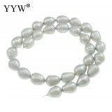 15in Cultured Rice Freshwater Pearl Beads Grey AA 10-11mm