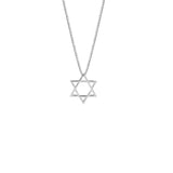 925 Silver Magen Open David Star Pendant Necklace Gift TLX434