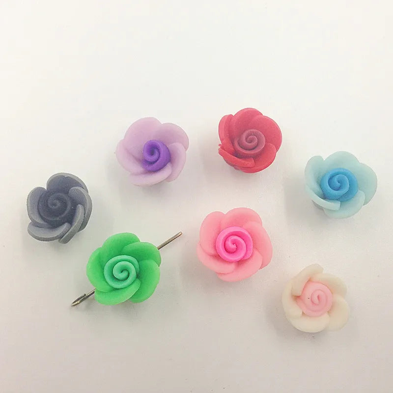 15MM 100Pcs Handmade Sunflower Clay Flower Charms Loose Beads