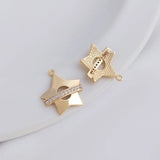 15MM 14K Plated Copper Zircon Star Moon Pendants Charms