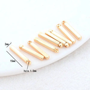 14K Brass Stick Charms Pendants Jewelry Making Supplies