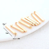 14K Brass Stick Charms Pendants Jewelry Making Supplies