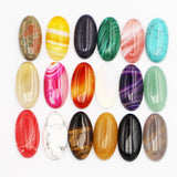 Assorted Natural Stone Oval Shape Cab Cabochons Beads 20Pcs/Lot