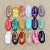 Assorted Natural Stone Oval Shape Cab Cabochons Beads 20Pcs/Lot