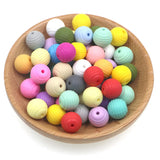 15MM 30Pcs Spiral Silicone Beads Baby Teething Round Beads DIY Jewelry Nursing