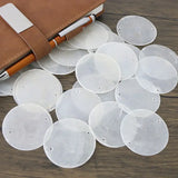 Natural Mirror Freshwater Shell Flat Round Bead Charm DIY Chandelier Jewelry
