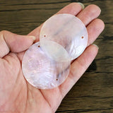 Natural Mirror Freshwater Shell Flat Round Bead Charm DIY Chandelier Jewelry