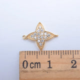 15MM Copper Zircon Leaf Pendants Charms DIY Jewelry Making