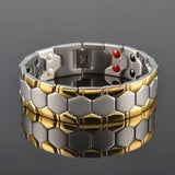 15MM Magnetic Therapy Stainless Steel Men Bracelets with Hook Buckle Clasp
