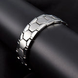 15MM Magnetic Therapy Stainless Steel Men Bracelets with Hook Buckle Clasp
