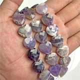 15MM Faceted Heart Stone Bead Labradorite Aventurine Quartz