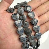 15MM Faceted Heart Stone Bead Labradorite Aventurine Quartz