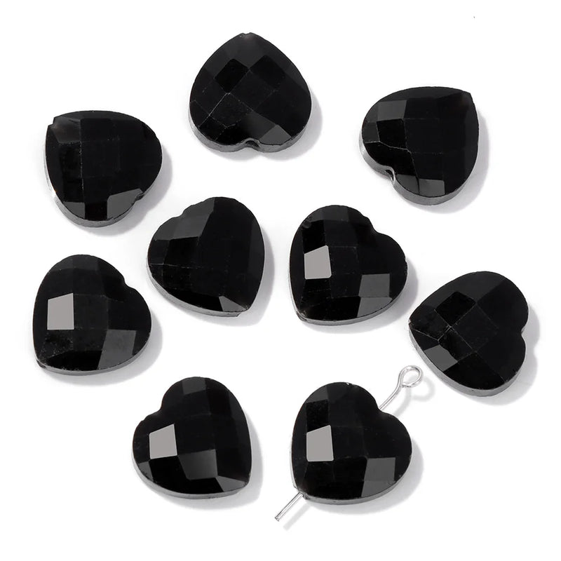15MM Heart Stone Charm Bead Faceted Crystal Gem for Jewelry Making