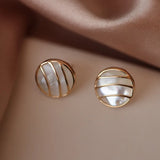 15MM Mother of Pearl Shell Stud Earrings