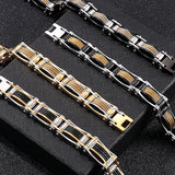 15MM Twist Chain Bracelet 18K Plated Heavy Stainless Steel Man's Bracelet