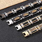 15MM Twist Chain Bracelet 18K Plated Heavy Stainless Steel Man's Bracelet