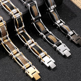 15MM Twist Chain Bracelet 18K Plated Heavy Stainless Steel Man's Bracelet