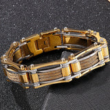 15MM Twist Chain Bracelet 18K Plated Heavy Stainless Steel Man's Bracelet