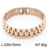15MM Wide 8.66" Chain Wristband Man Bracelet Stainless Steel Boys Jewellery