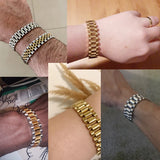 15MM Wide Stainless Steel Watch Chain Bracelet For Men