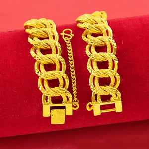 15MM Wide Domineering Watch Bracelet for Men Women Golden Link Chains Bangle