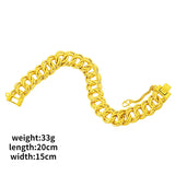 15MM Wide Domineering Watch Bracelet for Men Women Golden Link Chains Bangle