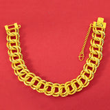 15MM Wide Domineering Watch Bracelet for Men Women Golden Link Chains Bangle