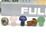 15P Mushroom Figurine Statue Natural Stones Decoration