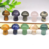 15P Mushroom Figurine Statue Natural Stones Decoration